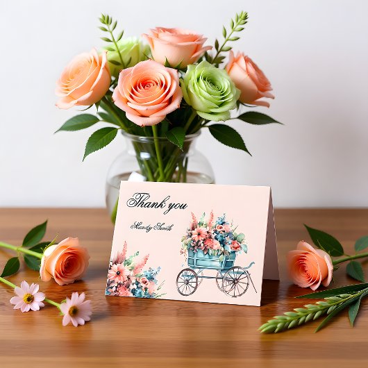 Net van de Markt Bloemen Kar Bruidsdiner Bedankkaart