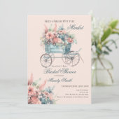Net van de Markt Bloemen Kar Bruidsdiner Kaart (Staand voorkant)