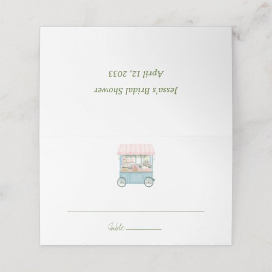 Net Van De Markt Bloemisterij Bruidsdouche Plaatskaartje (Buitenkant ongevouwen)