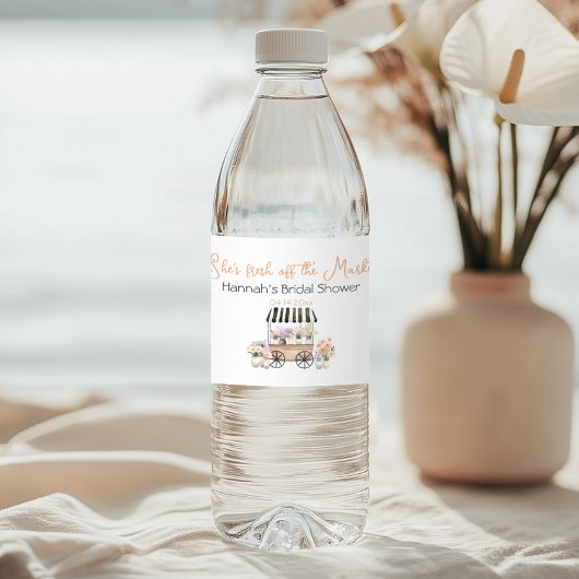 Net Van De Markt Bloemrijke Bruidsdouche Waterfles Etiket