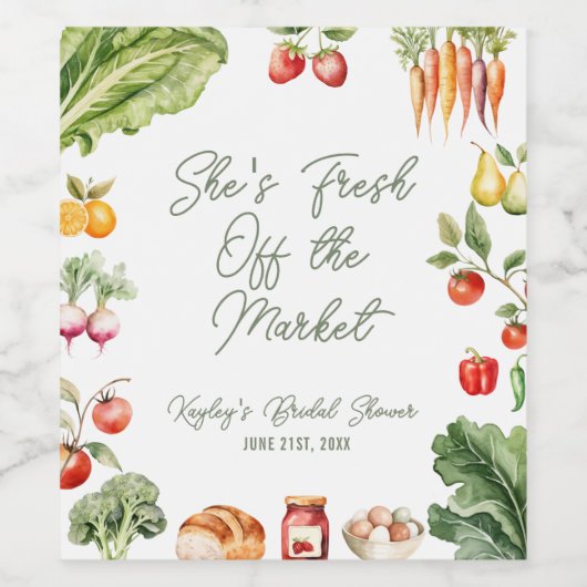 Net van de Markt Boerenmarkt Bruiloft Feest Wijn Etiket (Enkel label)