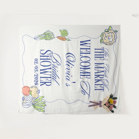 Net van de markt Bruids douche Welkom bij Wandkleed (Voorkant (horizontaal))