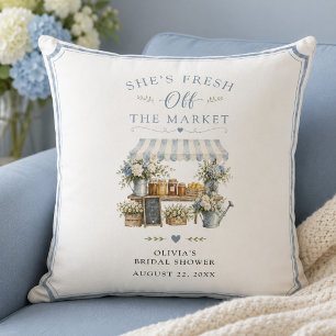 Net Van De Markt Bruidsdouche Blauw En Wit Kussen