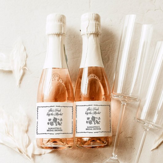 Net Van De Markt Bruidsdouche, Boerenmarkt Sparkling Wijnetiket
