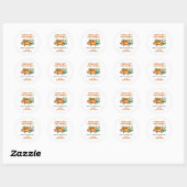 Net Van De Markt Bruidsfeest Bedankt  Ronde Sticker (Vel)