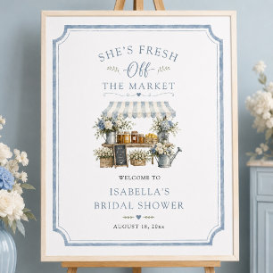 Net Van De Markt Bruidsfeest Blauw En Wit Poster