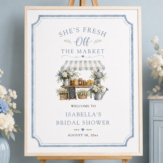 Net Van De Markt Bruidsfeest Blauw En Wit Poster