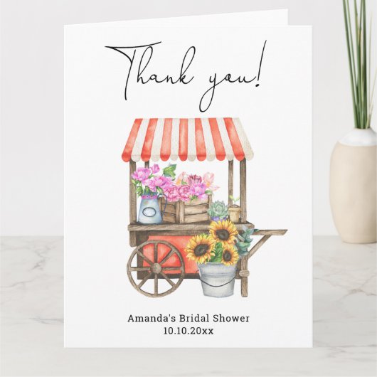 Net Van De Markt Bruidsfeest Dank je Bedankkaart (Voorkant)