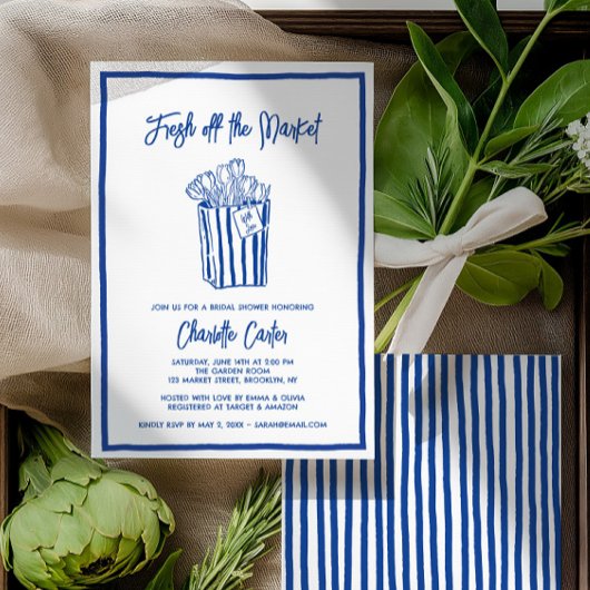 Net Van De Markt Bruidsfeest Weelderig Blauw Kaart