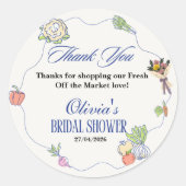 Net van de Markt Bruidsfeestje Whimsical Getekend Ronde Sticker (Voorkant)