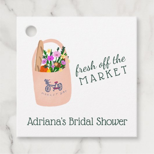 NET VAN DE MARKT Cute Custom Bruidsdouche Bedankjes Labels (Voorkant)