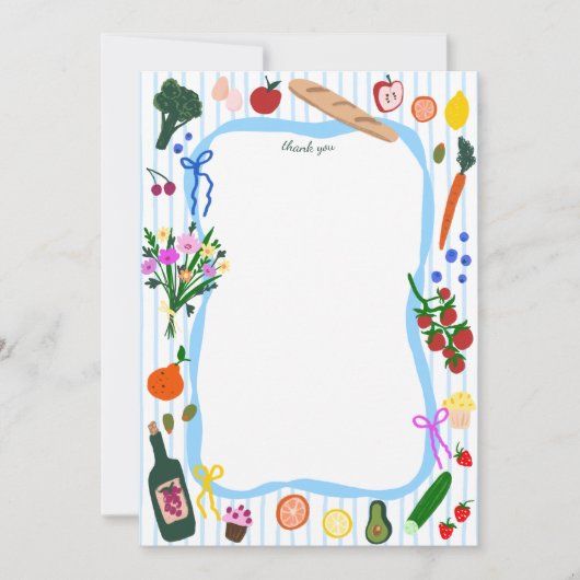 NET VAN DE MARKT Cute Custom Bruidsdouche Bedankkaart (Voorkant)