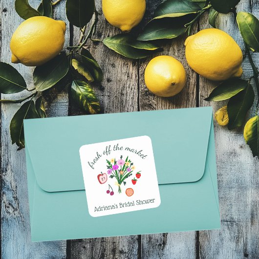 NET VAN DE MARKT Cute Custom Bruidsmeisjesfeestje Vierkante Sticker