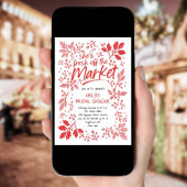 Net van de markt Gingham Kerst Bruidsdouche Kaart