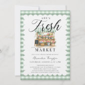 Net Van De Markt Groen Gingham Bruidsdouche Kaart (Voorkant)
