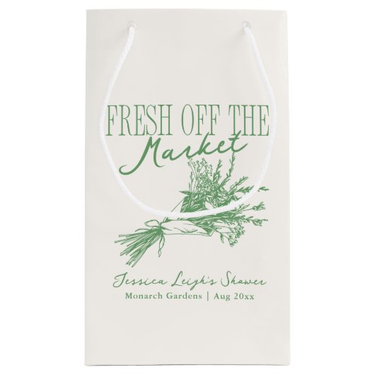 Net van de markt Groene Bruidsdouche Klein Cadeauzakje (Achterkant)