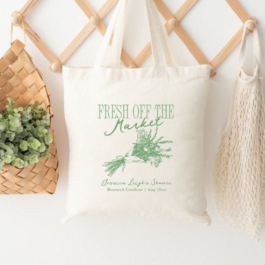 Net van de markt groene bruidsdouche tote bag