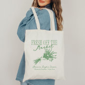 Net Van de Markt Groene Bruidsuitnodiging Tote Bag