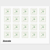 Net van de Markt Groene Bruiloftsuitvaart Vierkante Sticker (Vel)