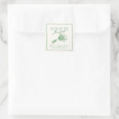Net van de Markt Groene Bruiloftsuitvaart Vierkante Sticker (Tas)