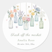 Net Van De Markt Hangen Potten Bruidsdouche Ronde Sticker (Voorkant)