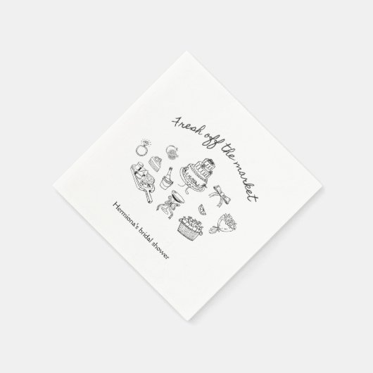 Net van de Markt met de Hand Getekende Bruidsdouch Servet (Hoek)