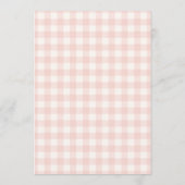 Net Van De Markt Roze Gingham Bruidsfeest Kaart (Achterkant)