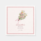 Net van de markt roze gingham welkomstbord servet (Voorkant)