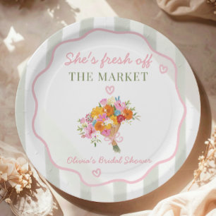 Net Van De Markt Roze Groene Bruiloft Feest Papieren Bordje