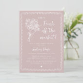 Net Van De Markt Roze Whimsical Bruidsmeisjesfeest Kaart (Staand voorkant)