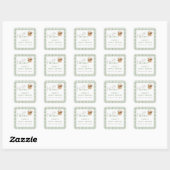 Net van de markt salie gingham bruiloft dank je vierkante sticker (Vel)