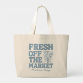 Net van de Markt Whimsical Blauwe Bruidsdouche Grote Tote Bag (Achterkant)