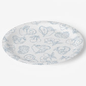 Net Van De Markt Whimsical Blauwe Bruidsdouche Papieren Bordje (Gekanteld)