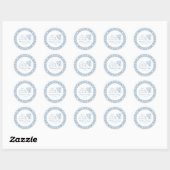 Net Van De Markt Whimsical Blauwe Bruidsdouche Ronde Sticker (Vel)
