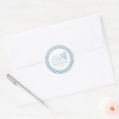 Net Van De Markt Whimsical Blauwe Bruidsdouche Ronde Sticker (Envelop)