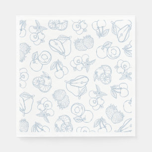 Net van de Markt Whimsical Blauwe Bruidsdouche Servet
