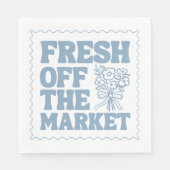 Net van de Markt Whimsical Blauwe Bruidsdouche Servet (Voorkant)
