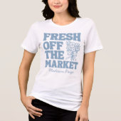 Net Van De Markt Whimsical Blauwe Bruidsdouche Tri-Blend Shirt (Voorkant)