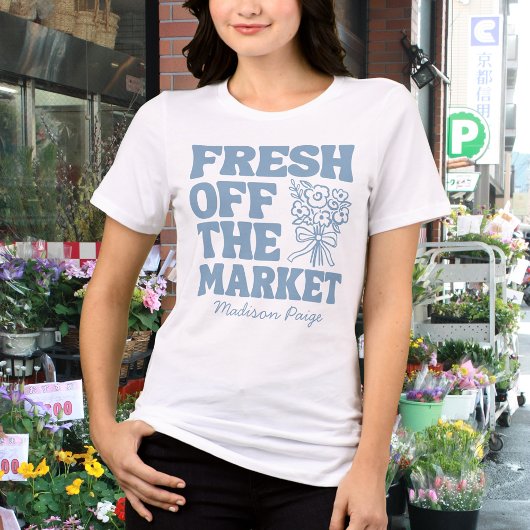 Net Van De Markt Whimsical Blauwe Bruidsdouche Tri-Blend Shirt