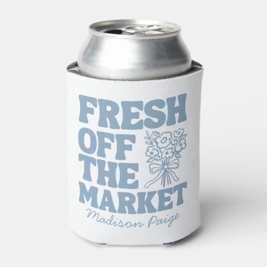 Net Van De Markt Whimsical Blauwe Bruiloftsborrel Blikjeskoeler (Blikje Voorkant)