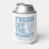 Net Van De Markt Whimsical Blauwe Bruiloftsborrel Blikjeskoeler (Blikje Achterkant)