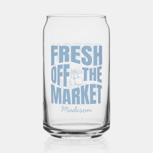 Net Van De Markt Whimsical Blauwe Bruiloftsshowers Blikvorm Glas (Voorkant)