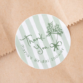 Net Van De Markt Whimsical Groen Handgetekend Ronde Sticker