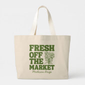 Net van de Markt Whimsical Groene Bruidsdouche Grote Tote Bag (Achterkant)