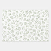 Net van de Markt Whimsical Groene Bruidsdouche Inpakpapier Vel (Voorkant 3)