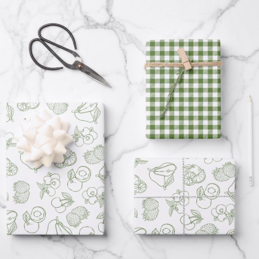 Net van de Markt Whimsical Groene Bruidsdouche Inpakpapier Vel (Voorkant)