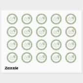 Net van de Markt Whimsical Groene Bruidsdouche Ronde Sticker (Vel)