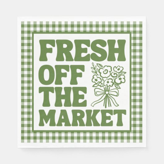 Net van de Markt Whimsical Groene Bruidsdouche Servet (Voorkant)