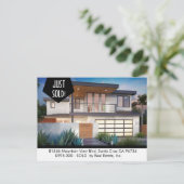 NET VERKOCHT briefkaart onroerend goed (Staand voorkant)