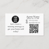 Net verkocht Briefkaart voor de verkoop van onroer Visitekaartje (Achterkant)